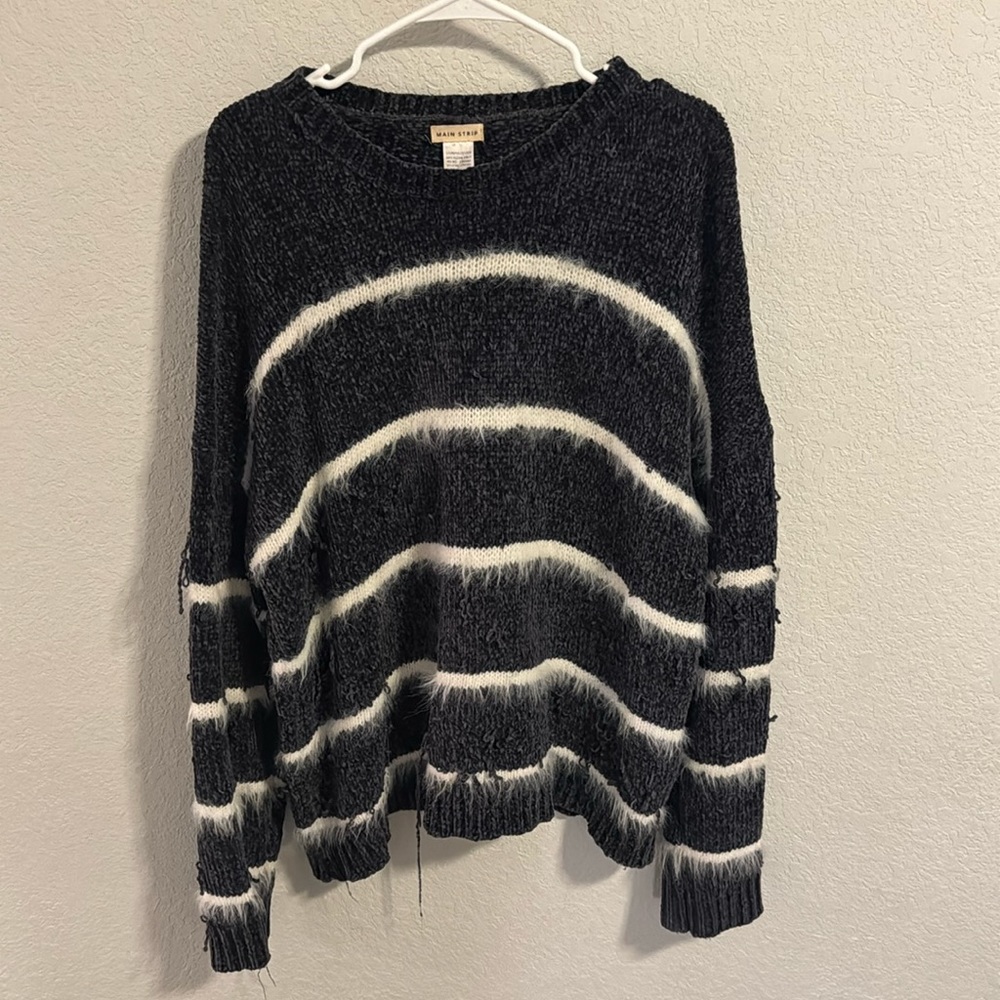Blue and white sweater